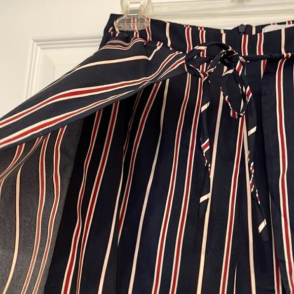 Revolve Superdown Morgan Navy, Red and White Striped Tie Front Pants - Picture 5 of 12